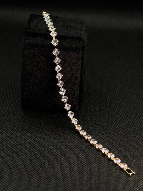 Geometric Sparkle Link Bracelet