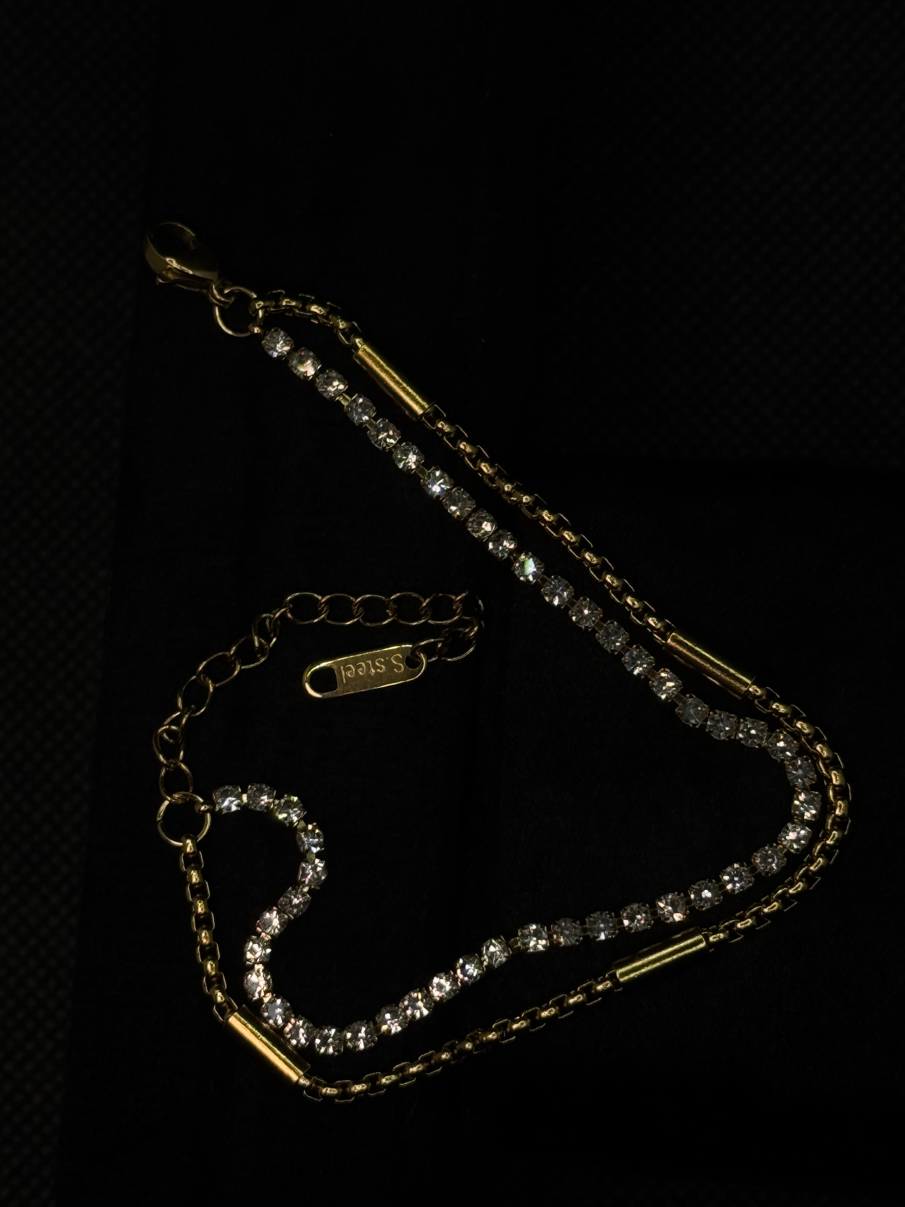 The '' Duality '' Crystal & Gold Link Bracelet