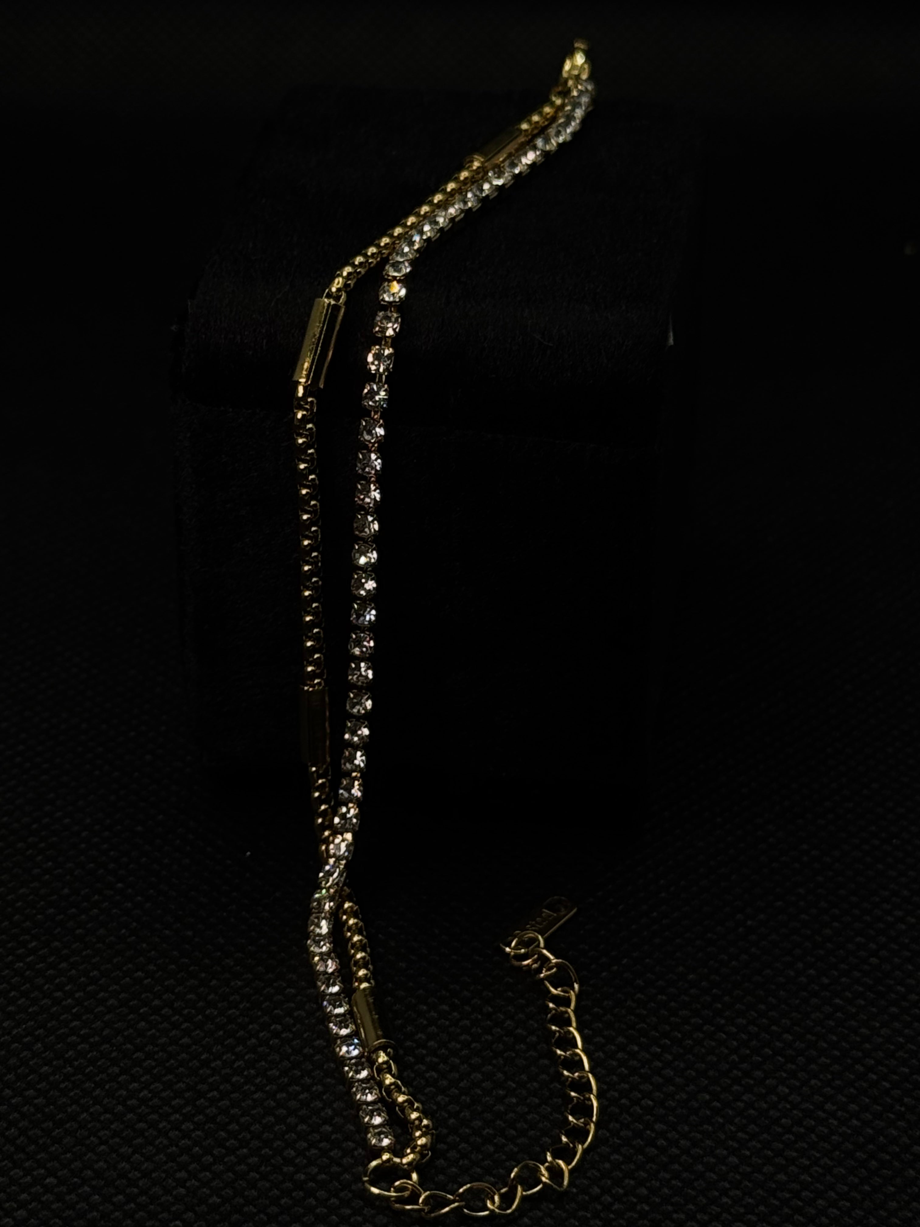 The '' Duality '' Crystal & Gold Link Bracelet