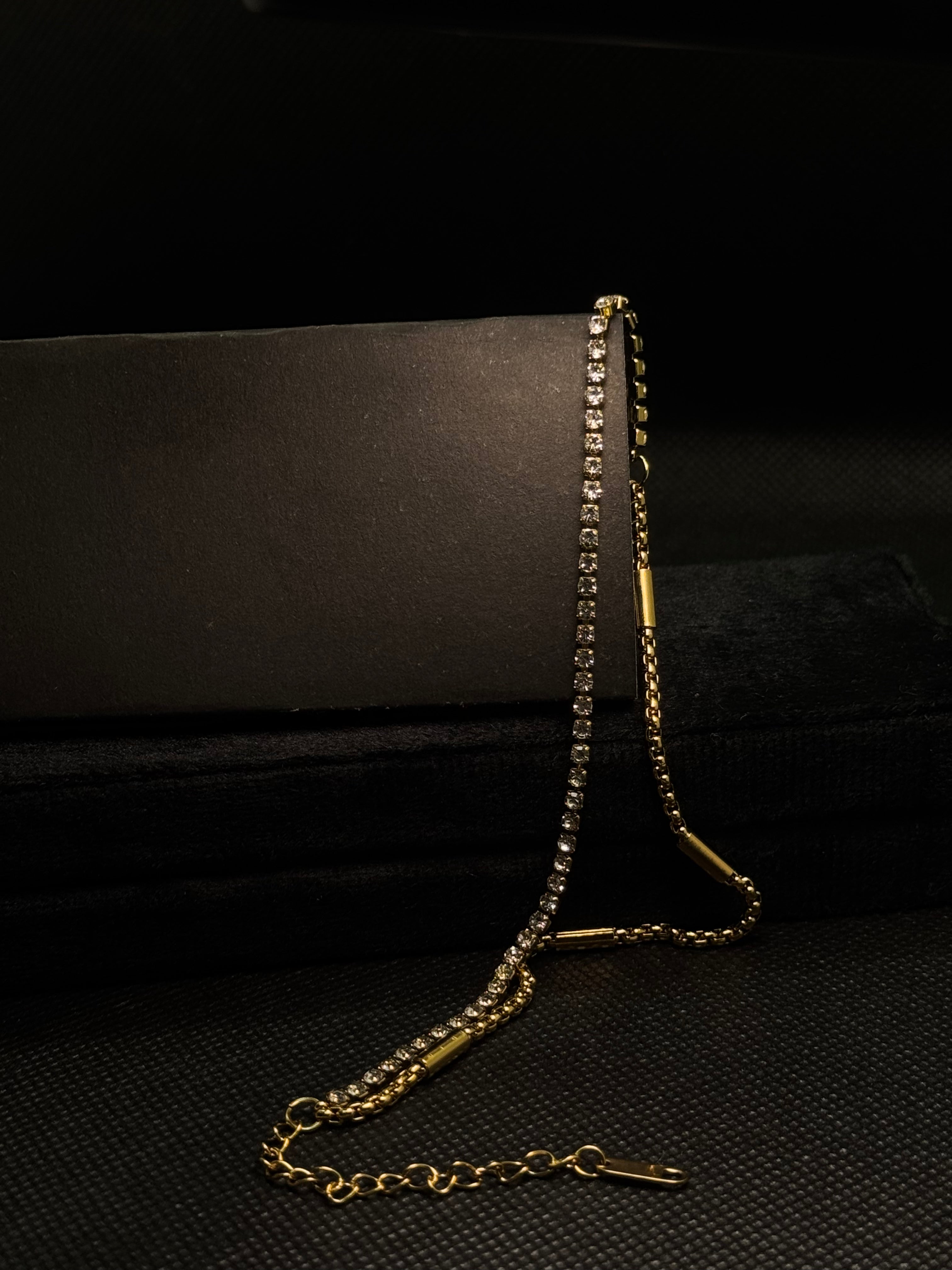 The '' Duality '' Crystal & Gold Link Bracelet