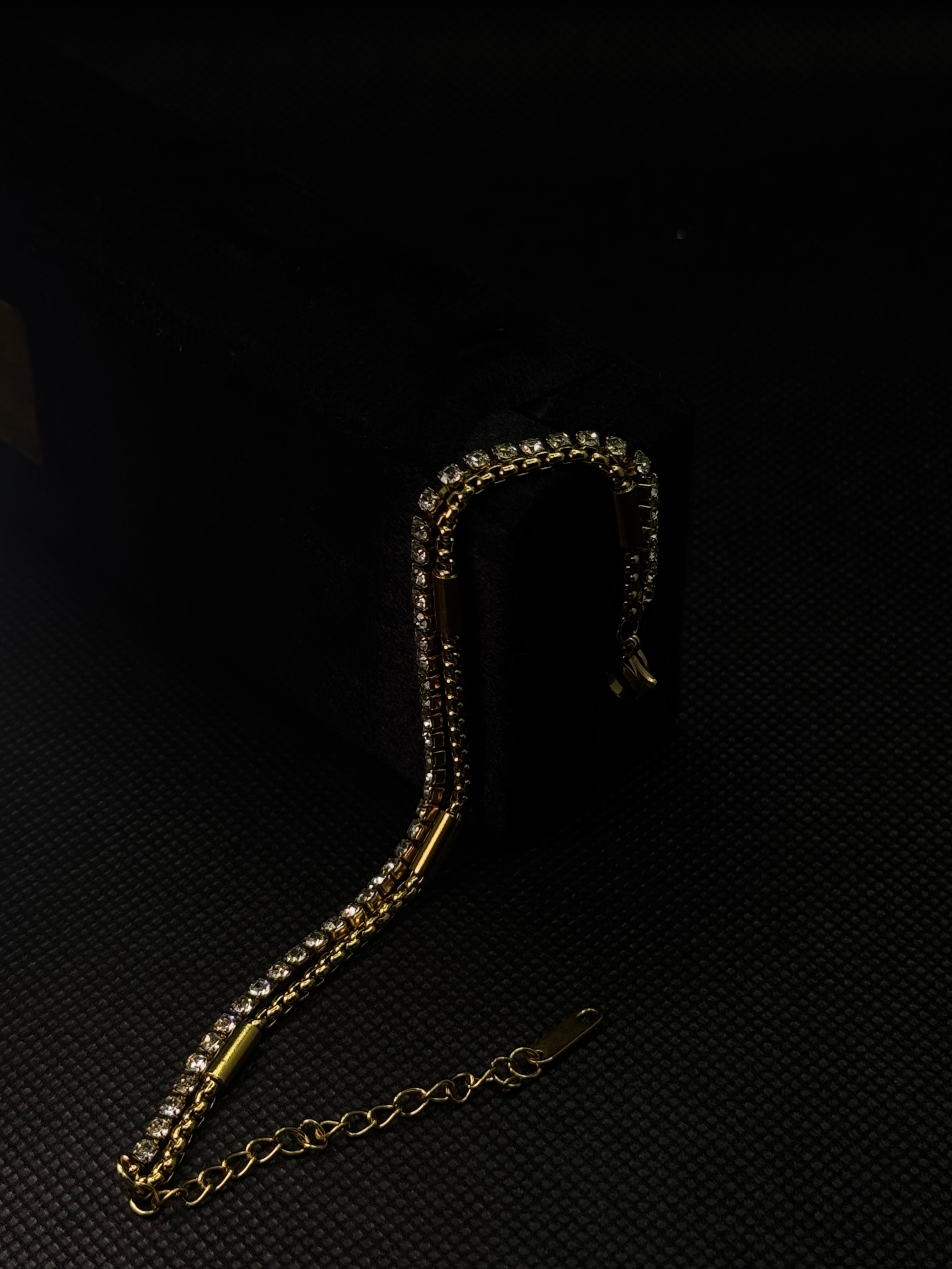 The '' Duality '' Crystal & Gold Link Bracelet