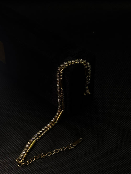 The '' Duality '' Crystal & Gold Link Bracelet